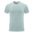 thumbnail image 2 of UVEASISHA Soft Stretchy T Shirts Mens Short Sleeve Crewneck Tops Big and Tall Slim Fit Casual Workout Tees Solid Color Base Layer T-Shirt Sales Today Mint Green XXL, 2 of 4