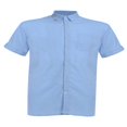 thumbnail image 2 of MesaSe Chemises d'Été en Lin pour Homme à Manches Courtes Unies Décontractées Amples Robe Hauts Doux T-Shirt Bleu m, 2 of 7