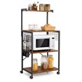 thumbnail image 1 of Costway 4-Tier Rolling Bakers Rack Industrial Utility Microwave Oven Stand Cart w/ Hooks, 1 of 10