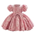 thumbnail image 4 of Robes pour Filles Robes de Demoiselle d'Honneur pour Bébés Filles Robes de Fête Robe de Concours à Manches Bouffantes avec Nœud Papillon, 4 of 4