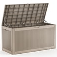 thumbnail image 1 of EasyUp Coffre de Terrasse en Résine de 100 Gallons, Coffre de Rangement Extérieur Verrouillable pour Meubles, Outils de Jardin et Rangement d'Outils, Boîtes de Rangement Extérieures Étanches (Motif Gris), 1 of 7