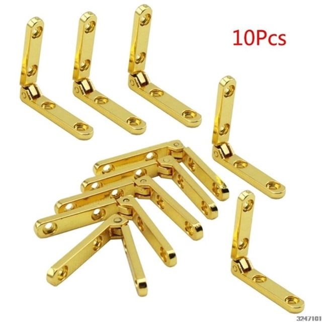 10Pcs/Bag 90 Degree Hinges Zinc Alloy Spring Hinge for Wooden Box Jewellery Case