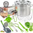 thumbnail image 1 of Food Grade 24 Qt. Stainless Steel Water Bath Canning Pot w/Canning Supplies Starter Kit for Beginners - Canning Rack, XL Ladle, M, 1 of 8