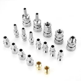 Lunamor 8-Piece 1/4" NPT Brass Male Air Coupler Set – Industrial Quick-Connect Fittings With Female Connector, Deep-Knurled Grip, Ball-Locking Mechanism
