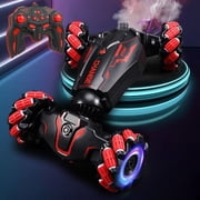 TIMIFIS Remote Control Cars .4G Remote Control Car, Remote Control Stunt Car, with Light Spray Remote Control Transforming Car, Rechargeable Remote Control Toy Car, Gifts for Boys and Gir Car Model