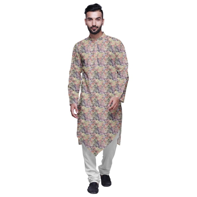 Atasi Kurta à Manches Longues de Designer pour Garçons, Kurta Décontractée Imprimée en Coton Flex