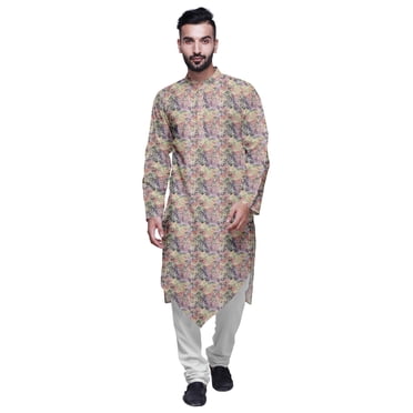 Atasi Printed Sleeve Kurta for Men Mandarin Collar Ethnic Kurta for Boys
