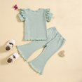 thumbnail image 4 of Birdeem Chemises pour Filles Mode Filles Manches Courtes Décontractées Col Rond Boutons Ensembles de Shorts Unis, 4 of 12