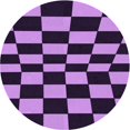 thumbnail image 1 of Ahgly Tapis Rond Lavable en Machine Intérieur Transitionnel Heliotrope Violet, 7 Pieds Rond, 1 of 7