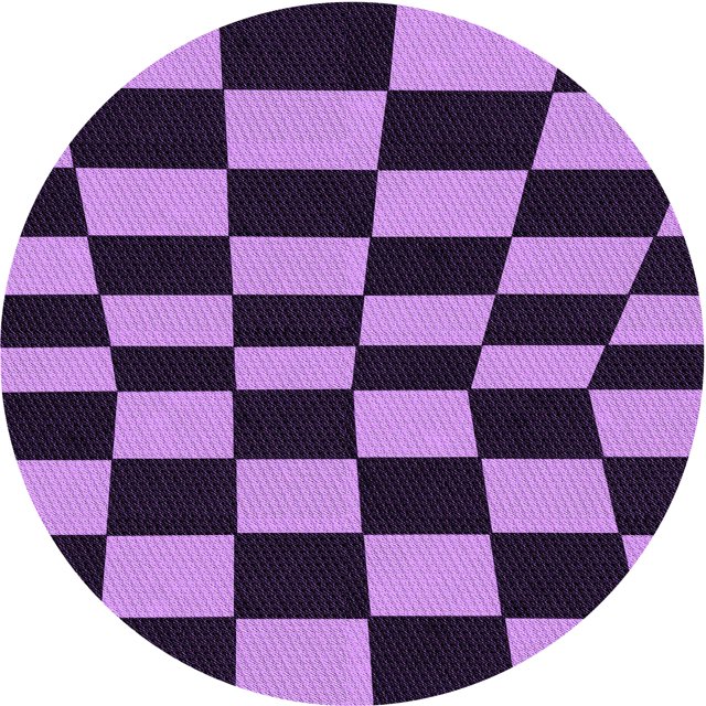 Ahgly Tapis Rond Lavable en Machine Intérieur Transitionnel Heliotrope Violet, 7 Pieds Rond