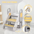 thumbnail image 4 of Collapsible 3-Step Kids Step Stool with Safety Handles – Adjustable, Non-Slip Cooking Assistant Tower for Toddlers –  Converts to 2 or 3 Steps – USA Yellow HDPE (Model: LZW2023-601), 4 of 8