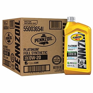Pennzoil Platinum Full Synthetic 0W-20 Motor Oil (1-Quart, Case of 6)