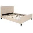thumbnail image 1 of Tribeca Full Size Tufted Upholstered Platform Bed in Beige Fabric, 1 of 6