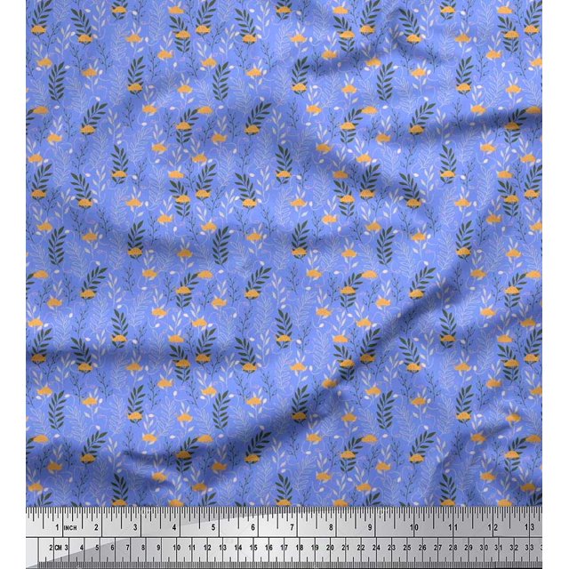 Soimoi Velvet Fabric Moroccan,Stripe & Beetle Insects Decor Fabric Printed Yard 58 Inch Wide