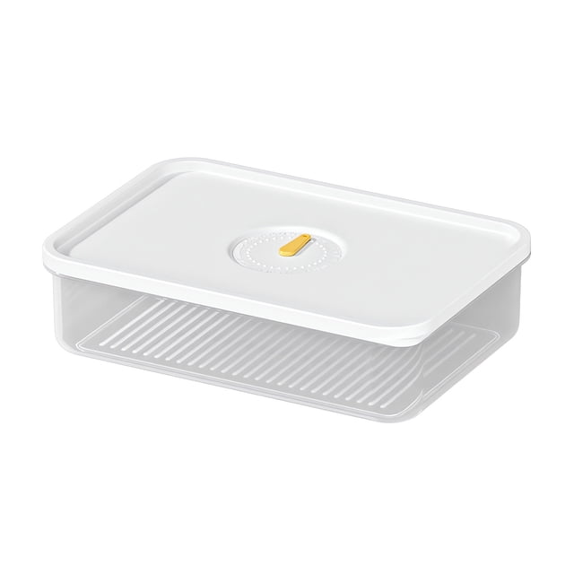 YATLTE Food Storage Container, Plastic Food Containers with Removable Drain Plate and Lid, Stackable Portable Freezer Storage Containers - Tray to Keep Fruits, Vegetables, Meat and More