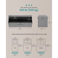 thumbnail image 4 of SONGMICS 43 Inches Folding Storage Ottoman Bench, Storage Chest, Foot Rest Stool, Light Gray, 4 of 5