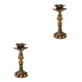 thumbnail image 1 of Thinsony Pillar Candle Holder Candlelight Home Decor Party for Dining Christmas Bronze Type C 2Set, 1 of 6