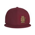 thumbnail image 3 of ZICANCN Baseball Casquettes Brunes à Motif de Chat, Casquettes de Camionneur pour Hommes et Femmes, Casquettes Plates Ajustables et Respirantes, Rouge Foncé, 3 of 6