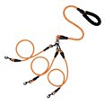 thumbnail image 1 of Djiypn 3 in 1 Durable Nylon Dog Leash with Padded Handle, 360° Swivel No Tangle Climbing Rope Removable Pet Traction Rope, 4.8Ft Lead for Puppy Dogs, Orange, 1 of 6