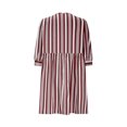 thumbnail image 4 of yoeyez Robes d'Été pour Femmes 2025 Maxi Mignon Manches Bouffantes 3/4 Rayé Nœud Papillon Mini Robe Soleil Col Ras du Cou Décontractée Robes Babydoll Ample Fluide Robe de Plage Bordeaux,L, 4 of 5