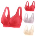 thumbnail image 2 of Timegard 3pc Wireless Bras for Women Front Closure Full Support Wide Strap Comfort Breathable Everyday Bra, 2 of 4