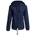 thumbnail image 4 of Femmes Veste à Capuche Cordon Imperméable Randonnée Pluie Veste Outwear Sports Outdoor Veste Manteau, 4 of 5