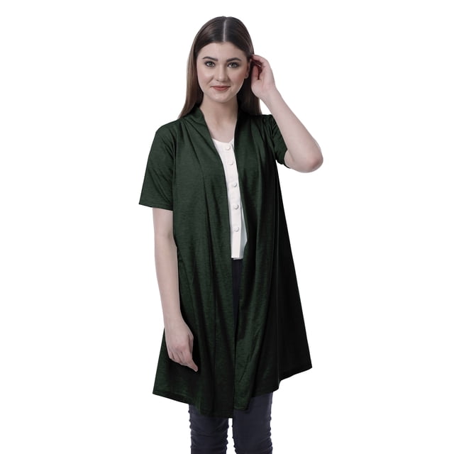 Moomaya Womens Half Sleeve Shrug Open Front Long Cardigan Lightweight Summer Fit