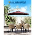 thumbnail image 2 of IdealHouse Parasol de Patio de 10 Pi avec Lumières, Parasol Déporté d'Extérieur à 8 Baleines avec Rotation à 360° et Réglage d'Inclinaison, Parasols d'Extérieur avec Protection UV pour Cour Arrière, Pelouse, Jardin, Piscine, Terrasse, 2 of 7