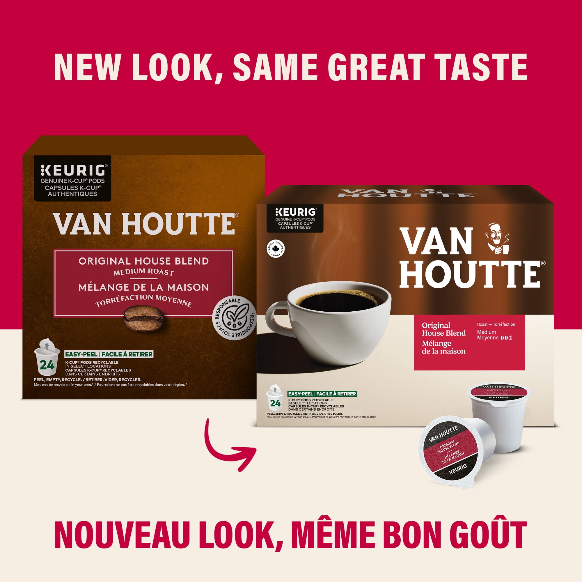 Van Houtte Mélange de la Maison Original, Torréfaction Moyenne, Capsules de Café K-Cup