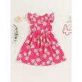 thumbnail image 3 of EYIIYE Robe Midi d'Été pour Petite Fille 1T-8T, Robe Trapèze à Manches Volantées pour Tout-Petit, Imprimé Floral, Col Rond, Robe Décontractée, Col Rond, Robe de Princesse à Fleurs pour Fête, Mode pour Enfants, Vêtements Mignons pour les Vacances, 3 of 6