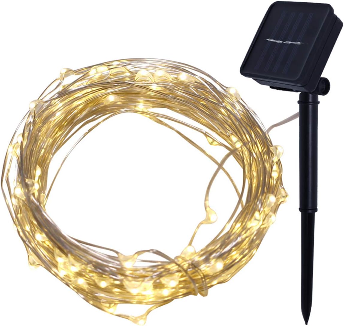 Outdoor Waterproof Solar String Lights, Flexible Copper Wire, Energy-Saving, Cool White, 7M Length, 50 LED, Multiple Lighting Modes, Versatile Outdoor Lighting, Auto ON/OFF, For Garden Terrace Decor