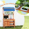 thumbnail image 4 of Gymax Mud Kitchen Wooden Pretend Play Kitchen w/ Height Adjustable Canopy, 4 of 10