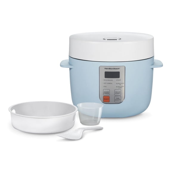 Cuiseur à riz multifonction Hamilton Beach, capacité de 12 tasses / 3 litres, bleu (37561)