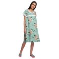 thumbnail image 2 of Moomaya Short Sleeve Nightdress For Ladies Printed Button Placket Nightwear, 2 of 4