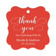 thumbnail image 1 of Darling Souvenir Custom Names Thank You For Celebrating With Us Wedding Hang Tags Personalized Party Tags-Red-100 Tags, 1 of 1