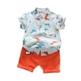 thumbnail image 1 of MIASHUI Toddler Boy Cotton Summer Short Sleeve T-Shirt and Short Set,Green,6-12 Months, 1 of 9