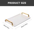 thumbnail image 2 of Plastic Tea Serving Tray With Handles Large Modern Coffee Table Rectangle Tray, 2 of 7
