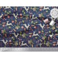 thumbnail image 3 of Soimoi Rayon Fabric Leaves & Reindeer Animal Decor Fabric Printed Yard 42 Inch Wide, 3 of 3