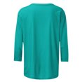 thumbnail image 4 of Birdeem Womens Casual Solid Color Round Neck Three Quarter Sleeve Tops Blouse, 4 of 12