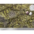 thumbnail image 3 of Soimoi Green Poly Georgette Fabric Fish & Leopard Animal Skin Print Fabric by the Yard 52 Inch Wide, 3 of 3