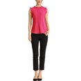 thumbnail image 2 of INSPIRE CHIC Women's Sleeveless Blouse Ruffled Pleated Wear-to-Work Chic Blouse S Hot Pink, 2 of 6