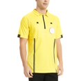 thumbnail image 3 of TOPTIE Men's Soccer Referee Jersey Officials Pro Short Sleeve Referee Shirts-Yellow-S, 3 of 7