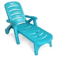 thumbnail image 1 of Costway Chaise Longue Pliante Inclinable à 5 Positions Turquoise, 1 of 10