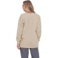thumbnail image 2 of Landau Essentials Veste d'Uniforme à 4 Poches pour Femmes : Coupe Classique et Décontractée, Col Ras du Cou, devant à Boutons-Pression et Poignets en Tricot 7525, 2 of 5