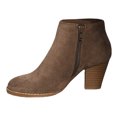 thumbnail image 1 of B91xZ Bottes pour Femmes Talon Bas Bottines Mode avec Fermeture Éclair Intérieure, Marron 7.5, 1 of 5