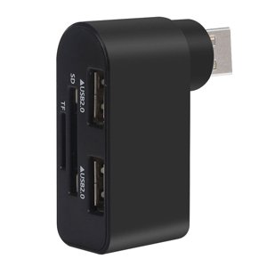 4-in-1 Rotation USB Hub Multi Fonctionnel lecteur de carte Splitter One to Three Port Extension USB HUB