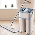 thumbnail image 3 of Langgg Flat Mop Bucket Set Self-wash Microfiber Mop Reusable Dry Wet Floor Washing Tools, 1Pc Cloth, 3 of 9
