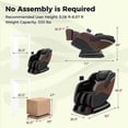 thumbnail image 3 of Costway Fauteuil Inclinable de Massage Zéro Gravité à Piste SL Relaxation38 avec Roulettes pour Pieds Extensibles Thaï, Commande Vocale, Brun, 3 of 10
