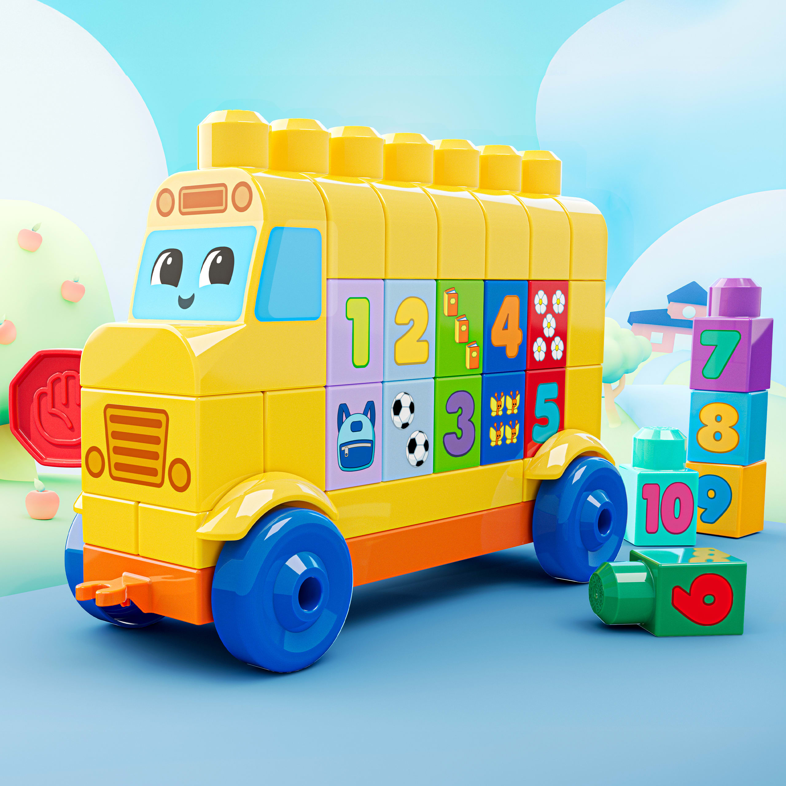 MEGA BLOKS-Mon Premier Bus des Chiffres-coffret de 45 pièces