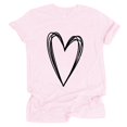 thumbnail image 1 of Hauts d'Été Grande Taille pour Femmes Hauts pour Femmes Col Rond Manches Courtes T-Shirt Imprimé Cœur Blouse Décontractée Basique T-Shirt Col en V Femme en Liquidation, 1 of 2
